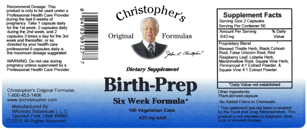 Birth-Prep - 100 Capsules - Christopher's Herb Shop
