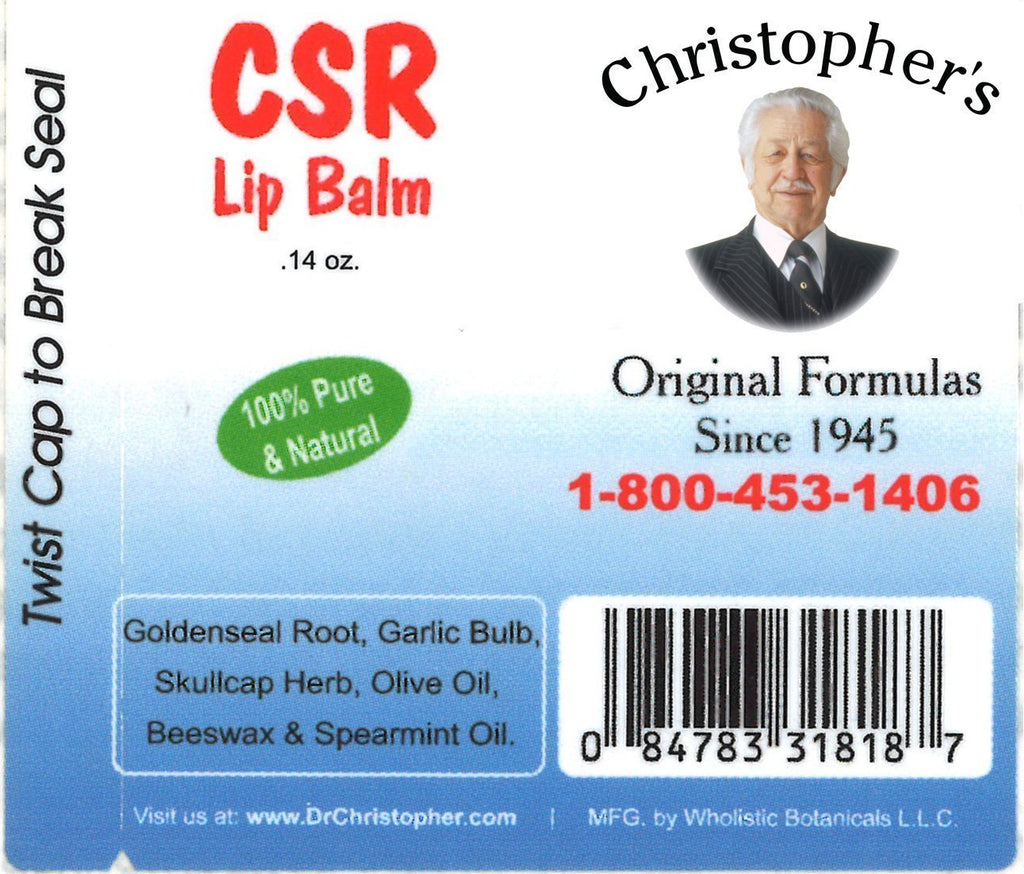 Cold Sore Relief (CSR) Lip Balm - Christopher's Herb Shop