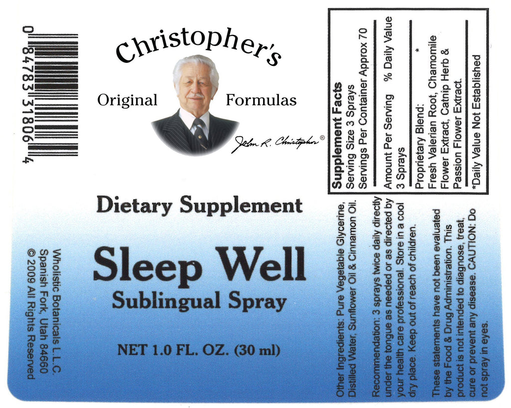 Sleep Well Spray - 1 oz - Christopher's Herb Shop